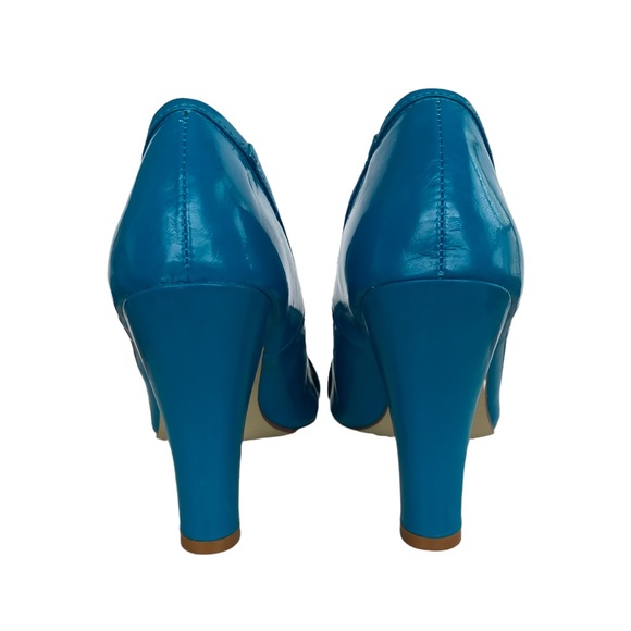 Charlotte Russe Women’s teal peep toe heels with faux buckle accent- Sz 8 - Picture 6 of 9